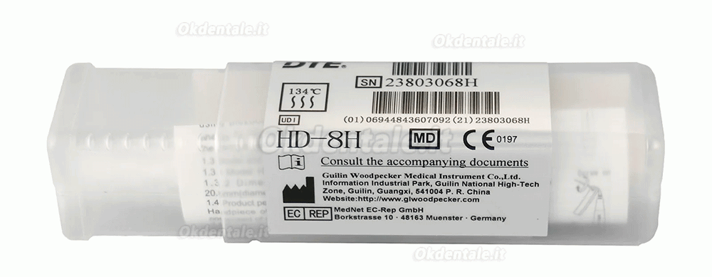 Manipolo da ablatore ultrasuoni Woodpecker HD-8H compatibile con DTE SATELEC